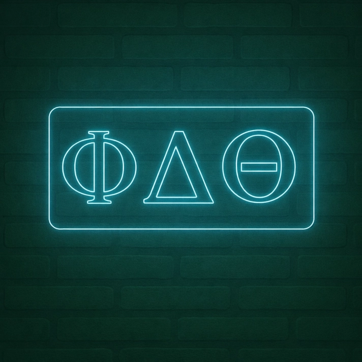 Phi Delta Theta ΦΔΘ LED Neon Sign Perfect for Greek Life Gatherings and Chapter Houses