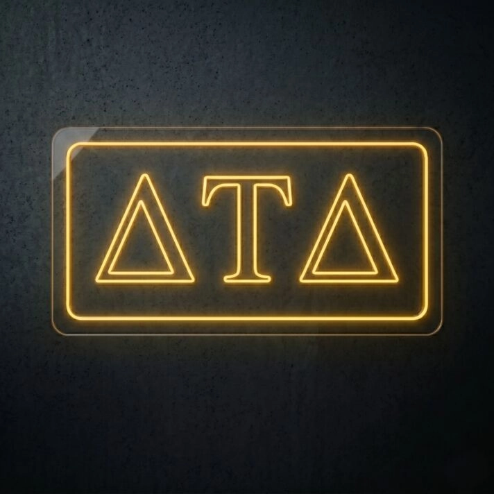 Delta Tau Delta ΔΤΔ LED Neon Sign for Brotherhood Events and Fraternity Decor