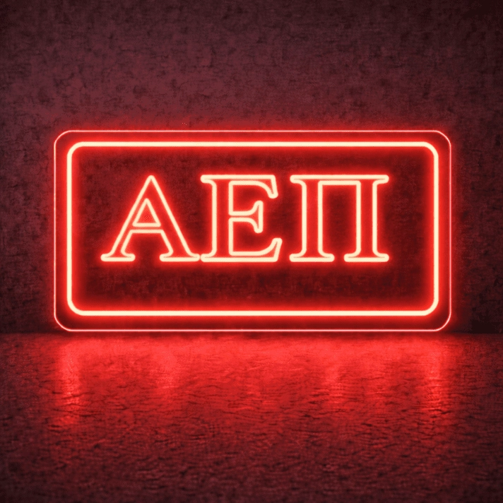 Alpha Epsilon Pi ΑΕΠ LED Neon Sign Ideal for Campus Pride and Fraternity Decor