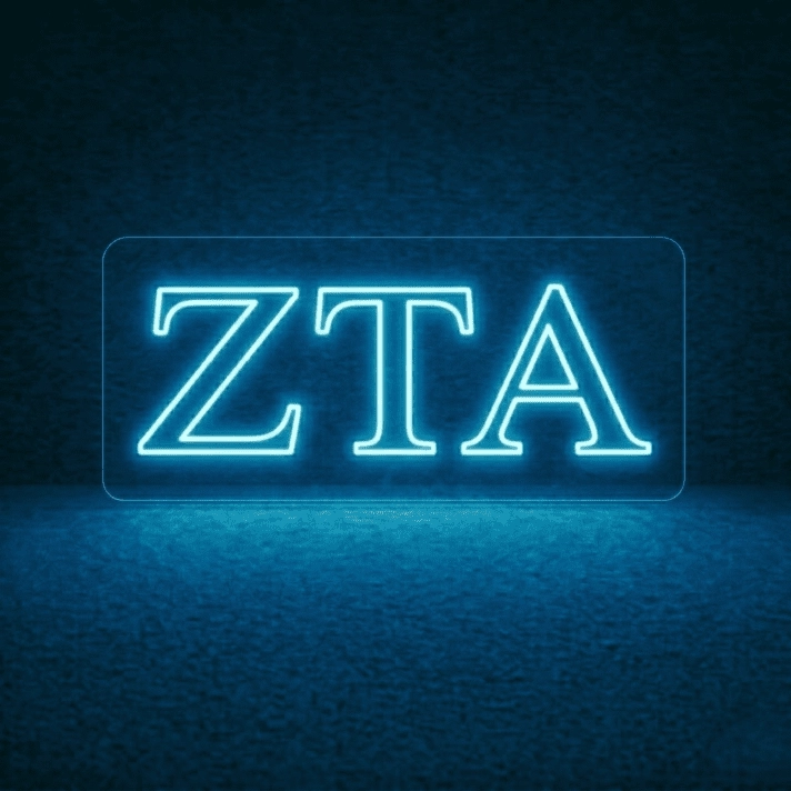 Zeta Tau Alpha ΖΤΑ LED Neon Sign for Sisterhood Events and Sorority Decor