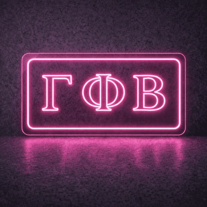 Gamma Phi Beta ΓΦΒ LED Neon Sign for Sisterhood Events and Sorority Decor
