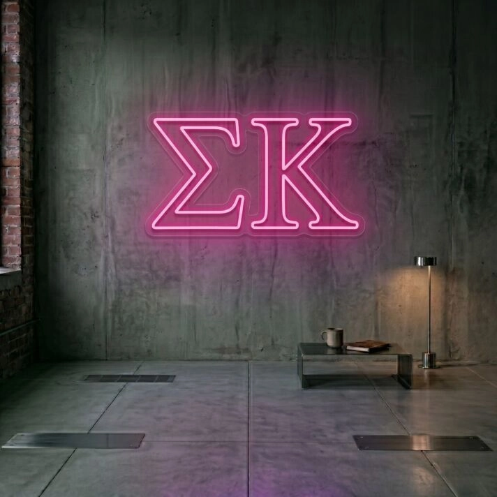 Sigma Kappa ΣΚ LED Neon Sign Perfect for Sorority Gatherings and Chapter Houses