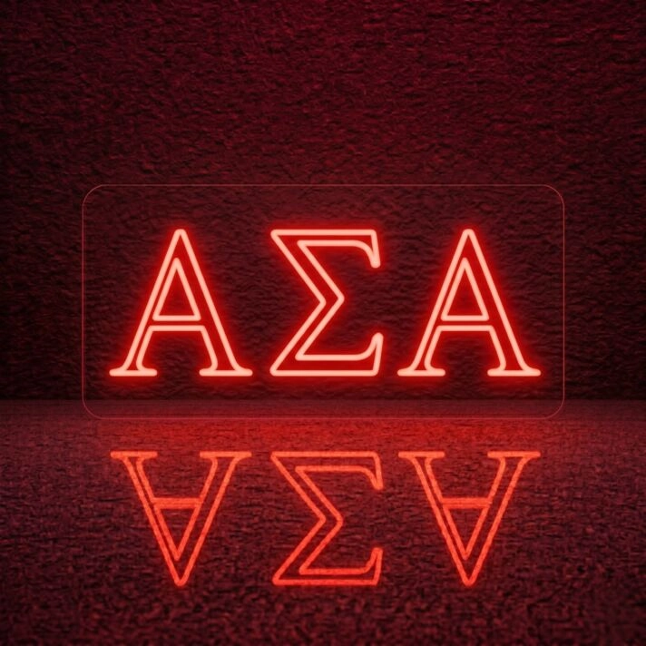 Alpha Sigma Alpha ΑΣΑ LED Neon Sign for Sisterhood Events and Sorority Decor