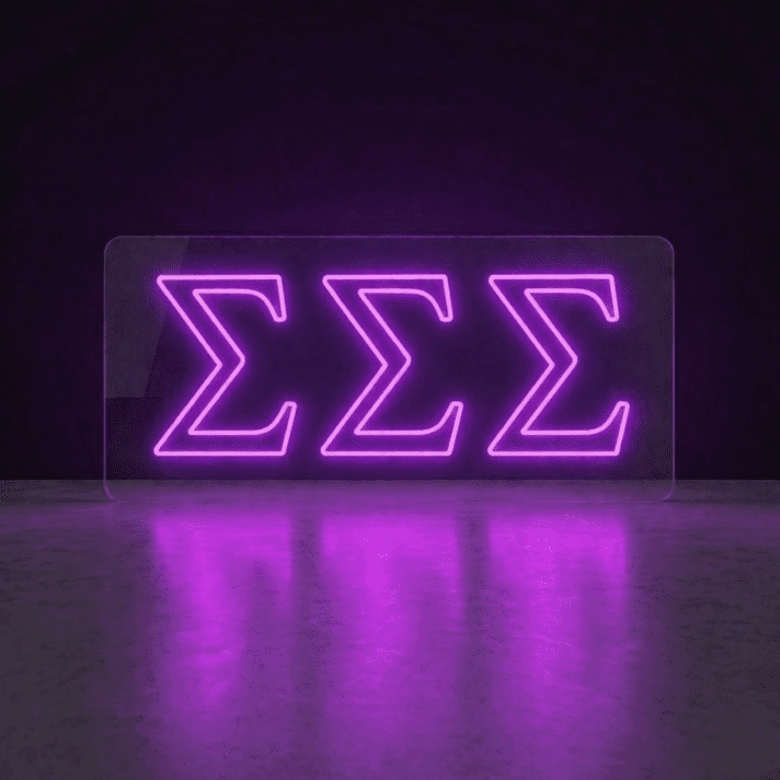 Sigma Sigma Sigma ΣΣΣ LED Neon Sign for Sisterhood Events and Sorority Decor