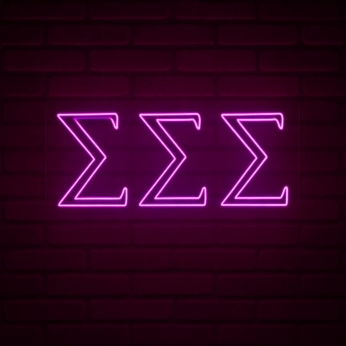 Sigma Sigma Sigma ΣΣΣ LED Neon Sign for Sisterhood Events and Sorority Decor