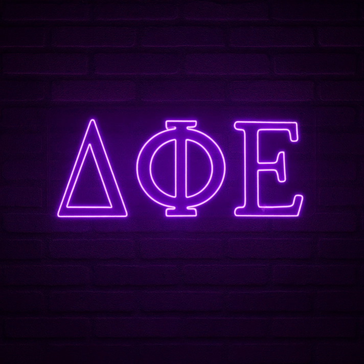 Delta Phi Epsilon ΔΦΕ LED Neon Sign Perfect for Sorority Gatherings and Chapter Houses
