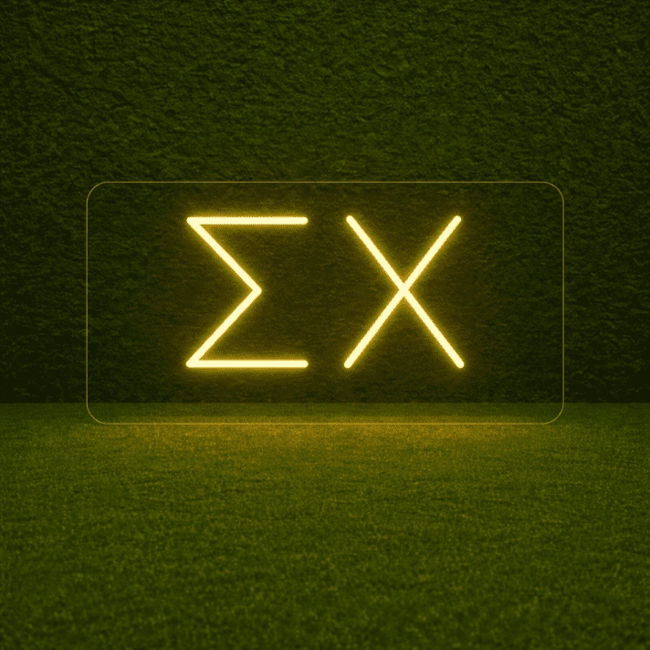 Sigma Chi ΣΧ LED Neon Sign for Brotherhood Events and Fraternity Decor