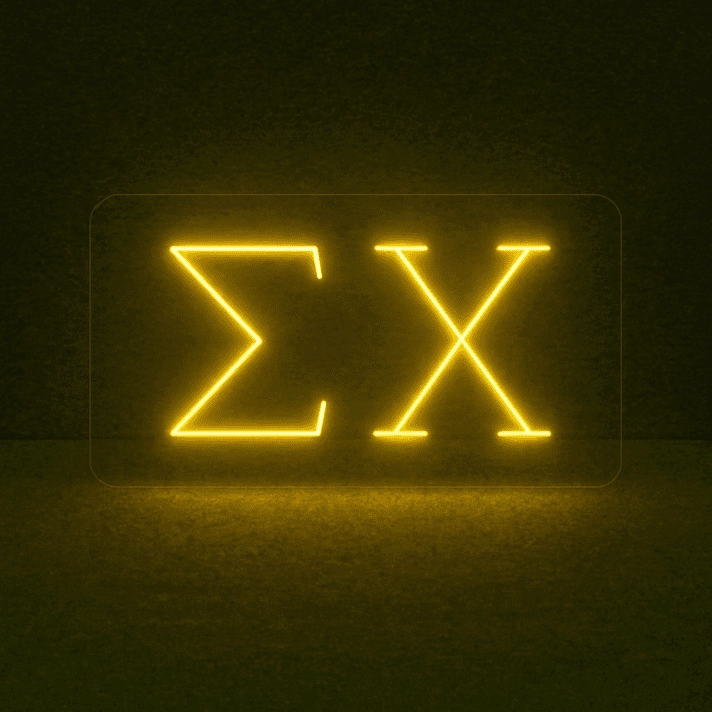 Sigma Chi ΣΧ LED Neon Sign for Brotherhood Events and Fraternity Decor