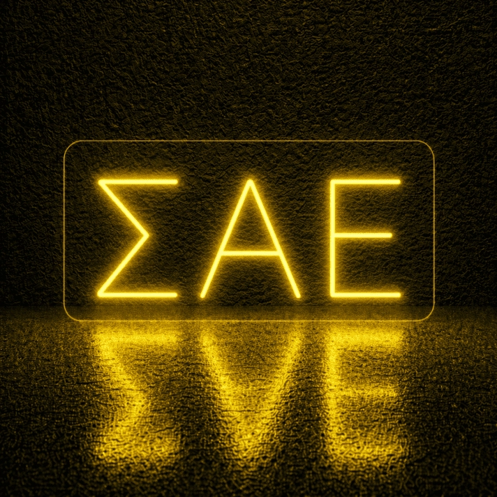 Sigma Alpha Epsilon ΣΑΕ LED Neon Sign for Brotherhood Events and Fraternity Decor