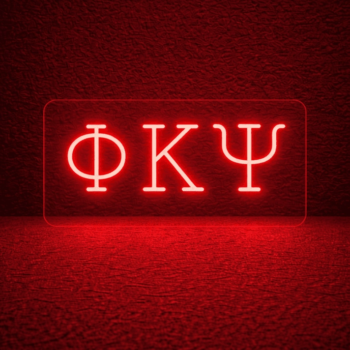 Phi Kappa Psi ΦΚΨ LED Neon Sign for Brotherhood Events and Fraternity Decor