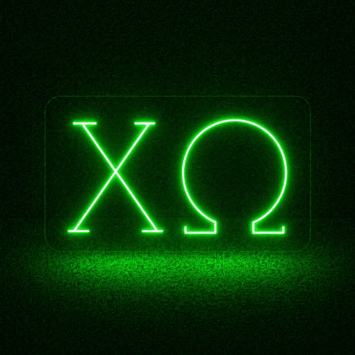 Chi Omega ΧΩ LED Neon Sign for Sisterhood Events and Sorority Decor