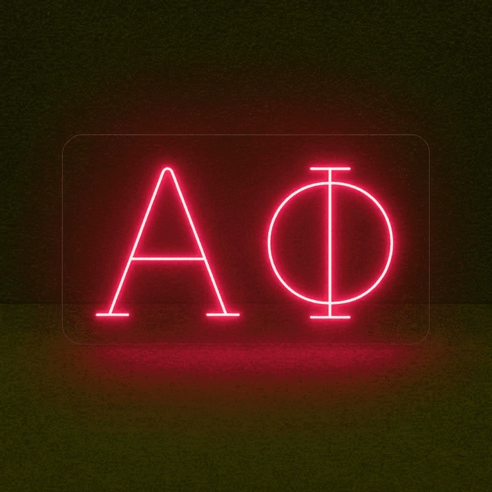 Alpha Phi ΑΦ LED Neon Sign for Sisterhood Events and Sorority Decor