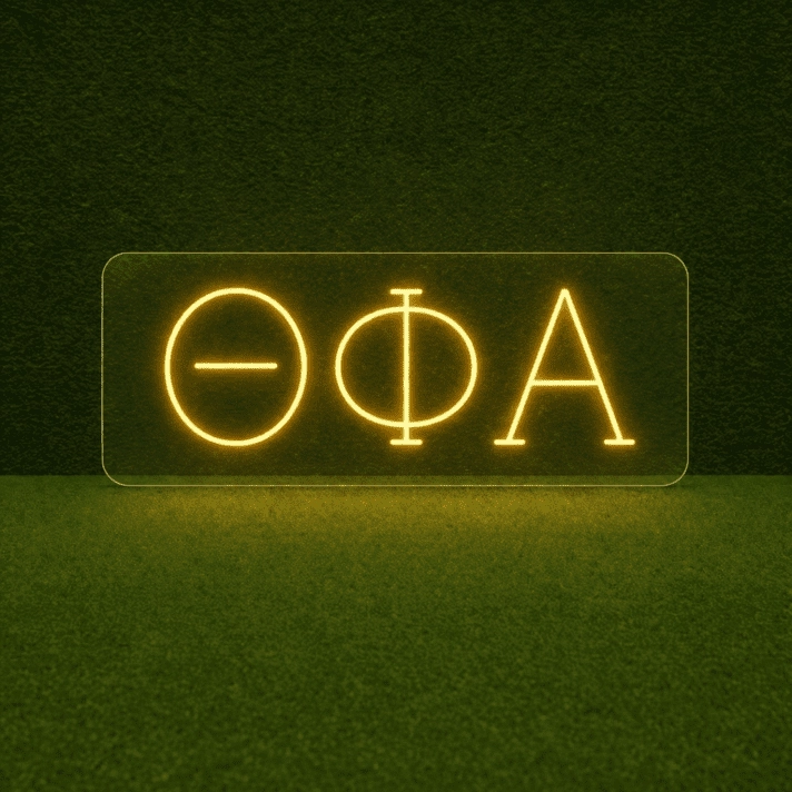 Theta Phi Alpha ΘΦΑ LED Neon Sign Ideal for Campus Pride and Sorority Decor