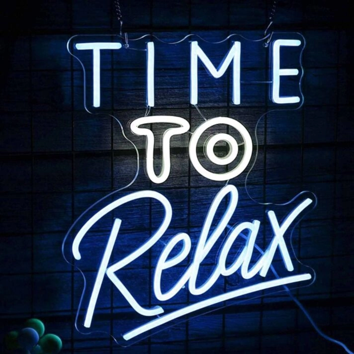 Time to Relax Bedroom Deco Neon Sign