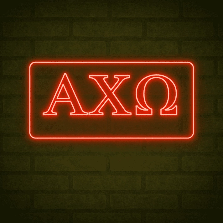 Alpha Chi Omega ΑΧΩ LED Neon Sign Celebrating Sisterhood and Empowerment