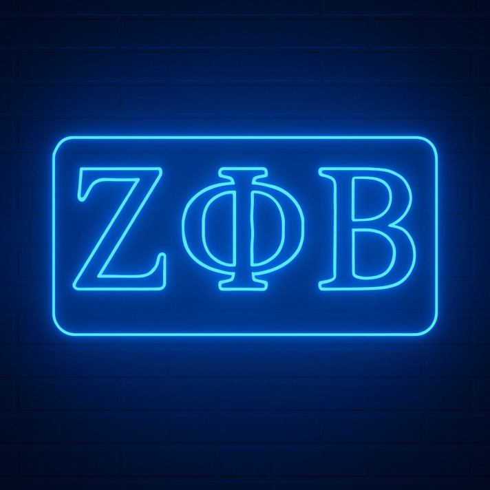 Zeta Phi Beta ΖΦΒ LED Neon Sign Celebrating Sisterhood and Scholarship