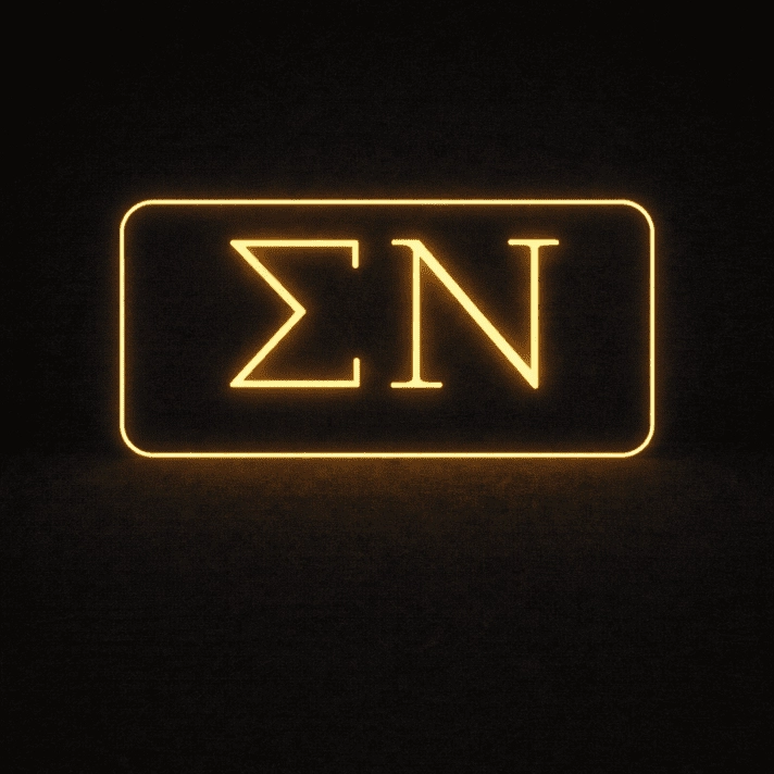 Sigma Nu ΣΝ LED Neon Sign Celebrating Brotherhood and Honor