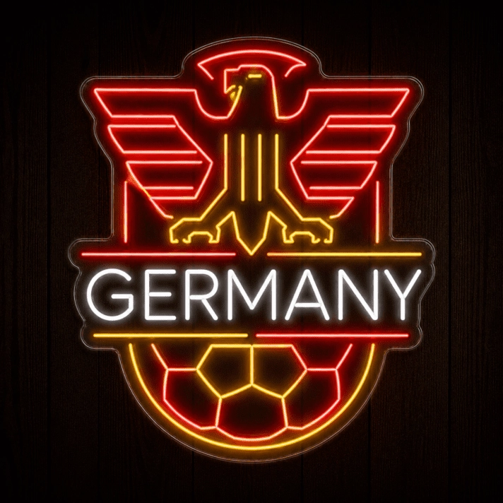 Germany Soccer LED Neon Sign German Eagle Football Neon Light Wall Decor for Sports Bar Game Room