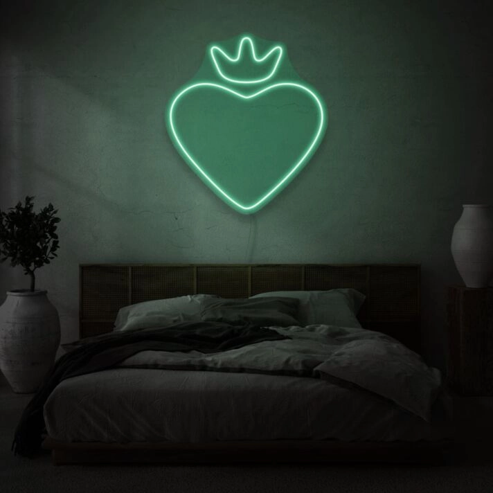 Heart with crown LED neon sign