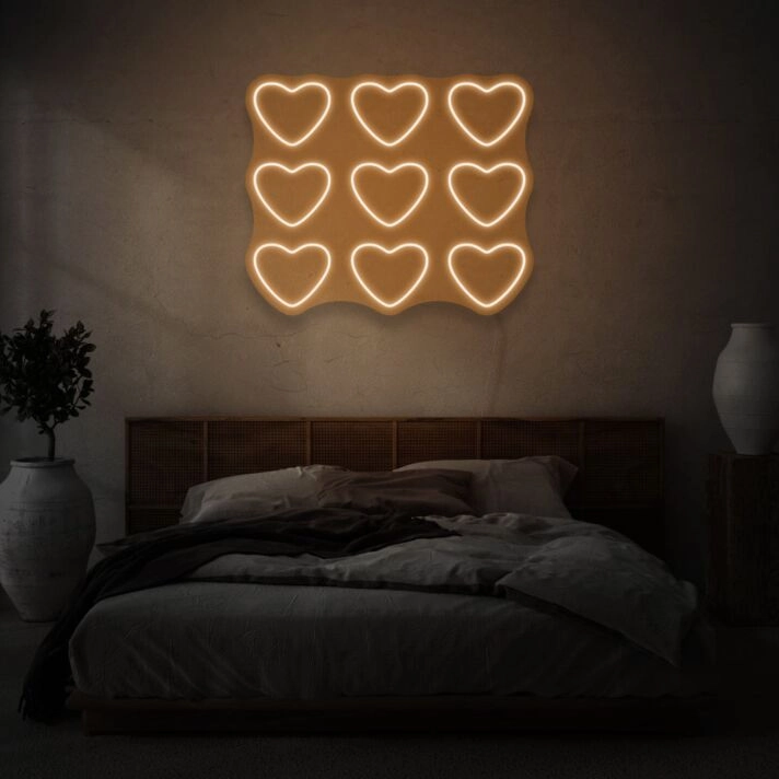 Nine Hearts LED Neon Sign