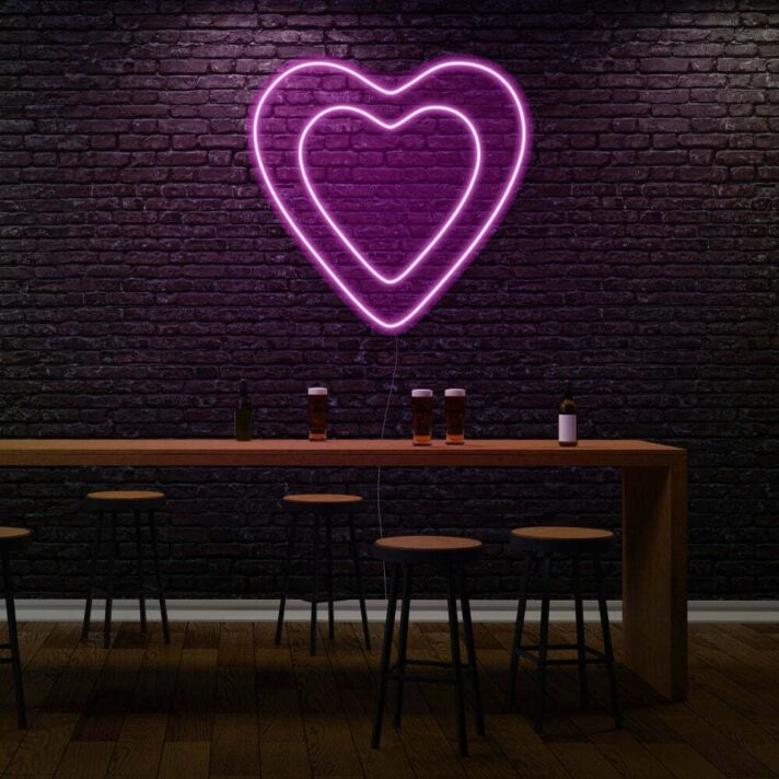 Heart in Heart LED Light Sign
