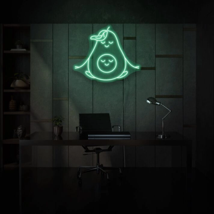Meditating Avocado LED Neon Sign