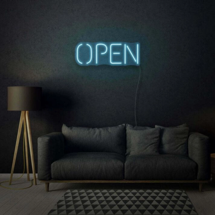 Minimalist Open Neon Sign Sleek and Simple Design for Modern Appeal