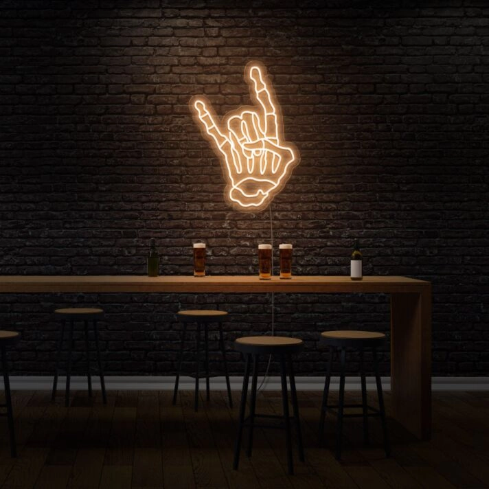 Devil's Horns Neon Mischievous and Bold