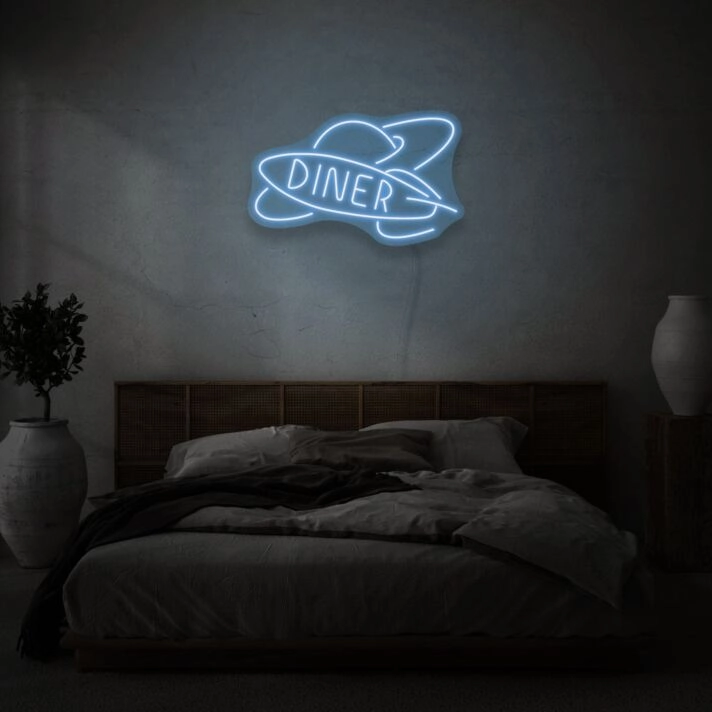 Customize Diner in Space Neon Out-of-this-World Eating Experience