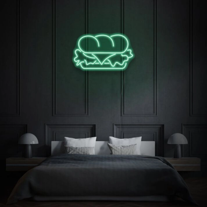 Sandwich Neon Hearty Comfort Food in Light