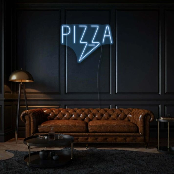 PiZZa Neon Text Classic Italian Delight