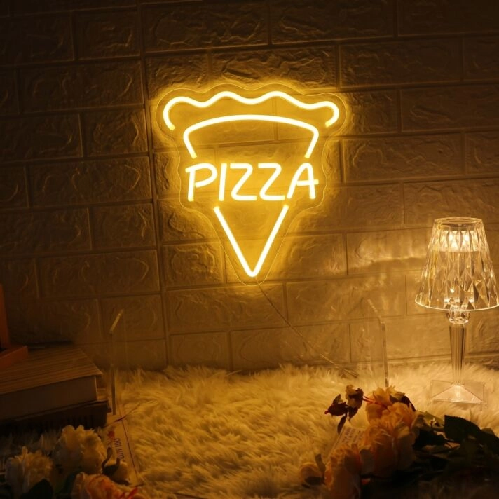 Customize Vertical Pizza Neon Personalized Pizzeria Decor