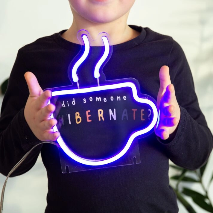 Hot Drink Neon Cozy Comfort in a Warm Glow