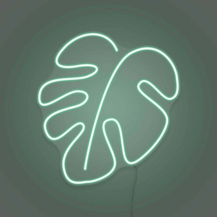 Neon Leaf Light Nature's Tranquility in Luminous Form