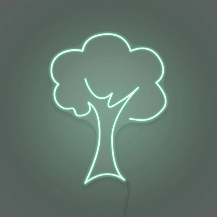 Neon Tree Light Nature and Technology Combined