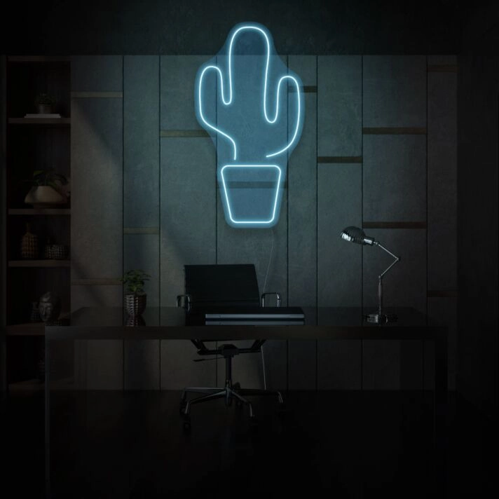 Cactus in Pot Neon Desert Charm in Compact Form