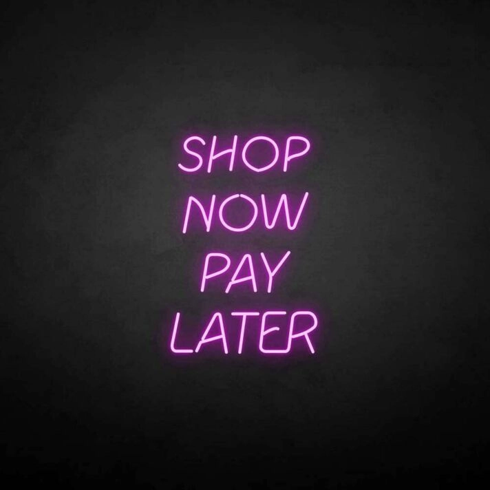 Buy now pay later neon sign