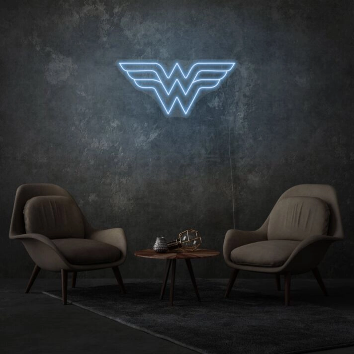 Wonder Woman Neon Art Feminine Strength and Heroism