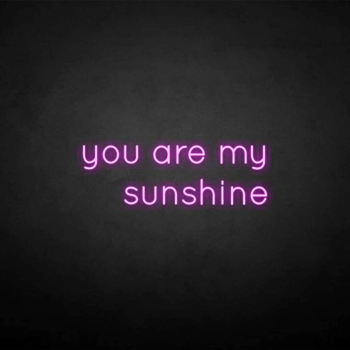 'You are my sunshine' neon sign