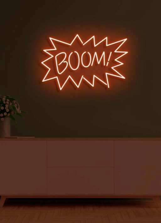 Boom Neon Light Energetic and Bold Statement