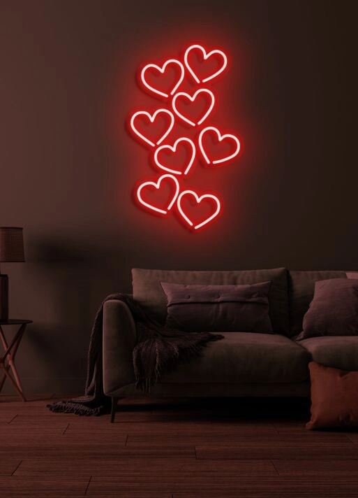 Hearts Neon Sign Love and Romance in Radiant Light