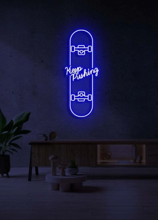 Keep Pushing LED Neon Inspiration for Determination and Resilience