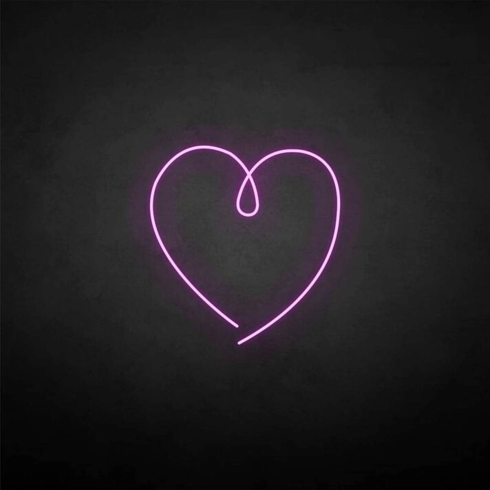 The heart of love' neon sign