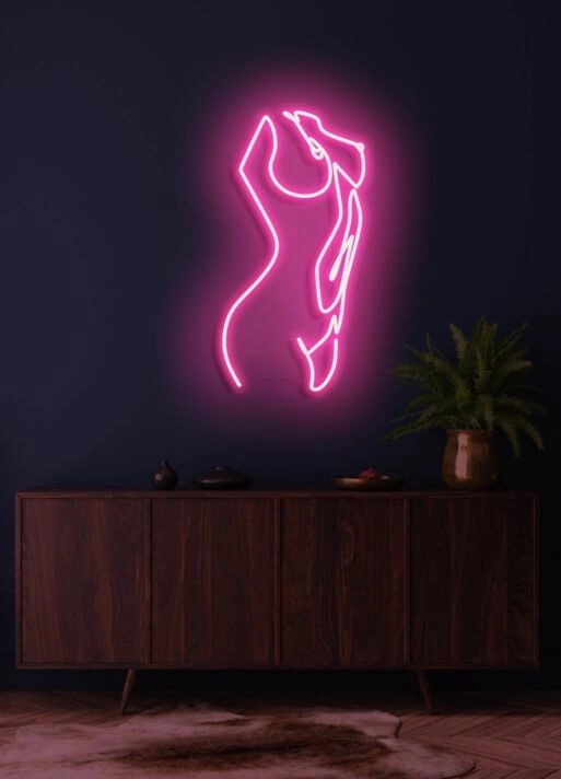 The lady Neon Grace and Beauty in Elegant Light