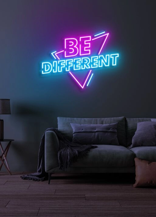 Be Different Neon Encouragement to Embrace Individuality