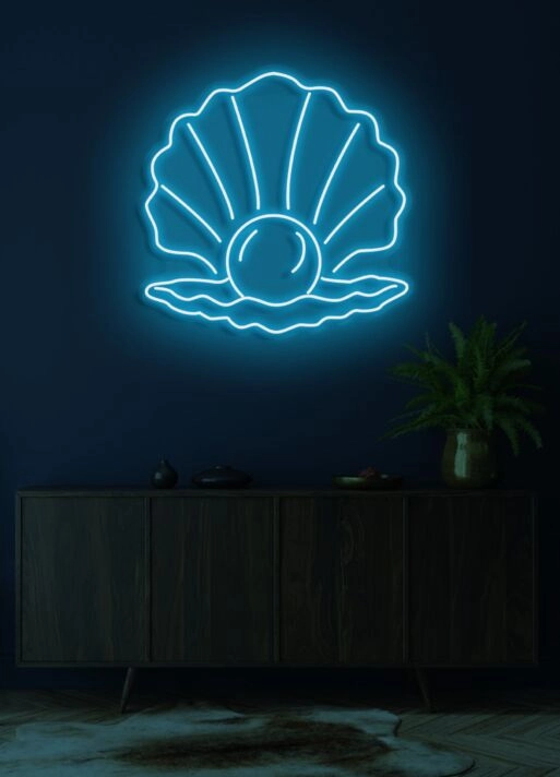 The Pearl Neon Skilt Elegant Glow Symbolizing Rarity and Beauty