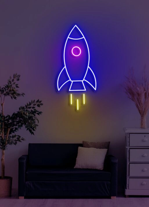 Rocket Neon Soaring High with Ambition and Dreams