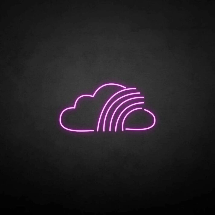 'Cloud with rainbow' neon sign