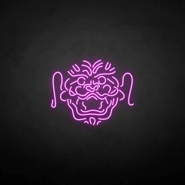 'China Lion Head' neon sign