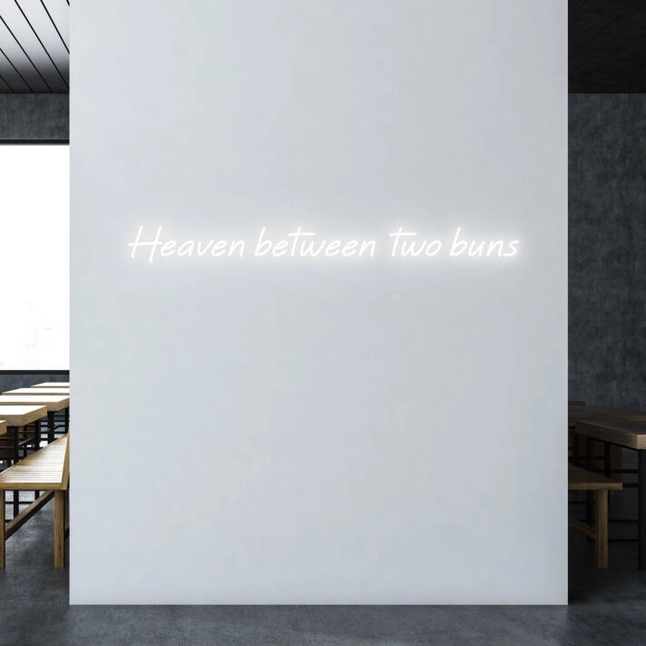 Heaven between two buns Tasty Neon for Gourmet Burger Spots